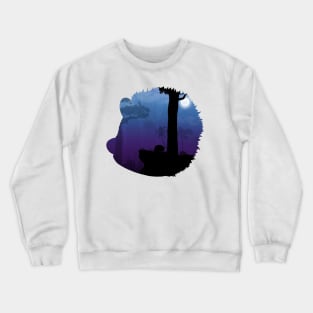 CITY NIGHTLIFE HEDGEHOG (SILHOUETTE) Crewneck Sweatshirt